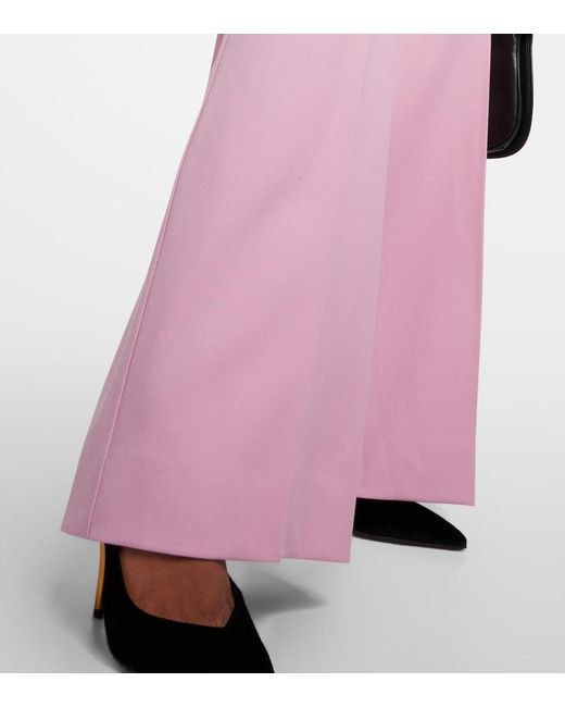 Pantaloni a gamba larga in lana di Gucci in Pink