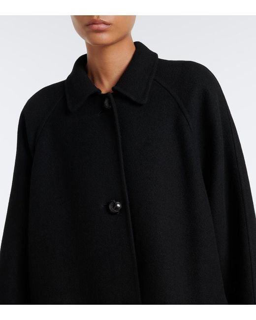 The Row Black Ina Wool-Blend Coat