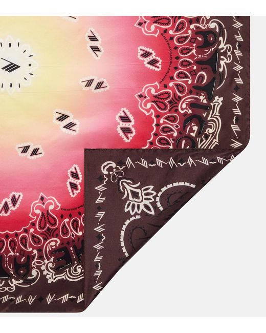 The Attico Red Printed Silk Scarf