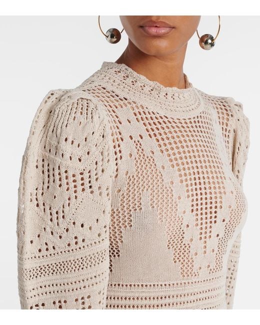 Isabel Marant Natural Dione Open-Knit Maxi Dress