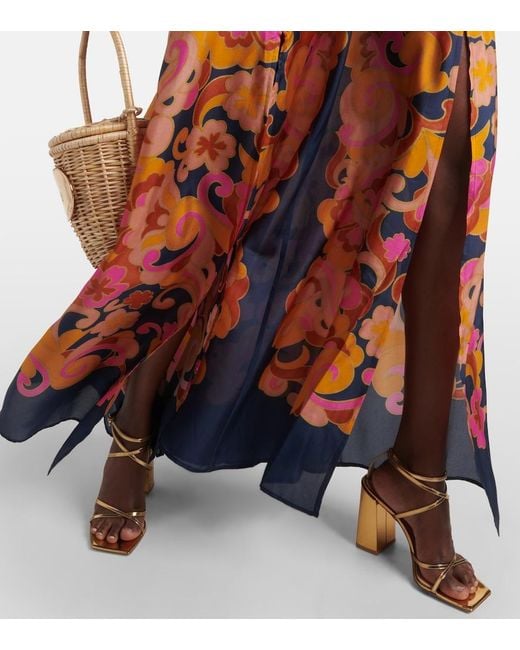 Zimmermann Red Acadian Printed Silk Maxi Dress