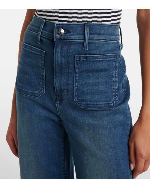 Veronica Beard Blue Crosbie High-Rise Flared Jeans