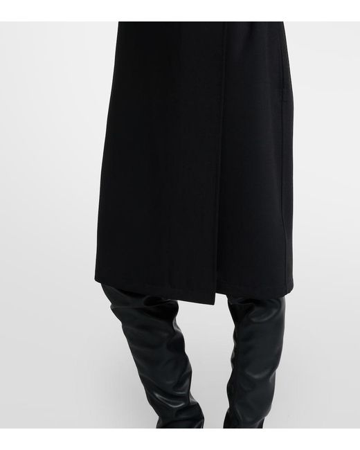 Burberry Black Belted Wool Wrap Dress