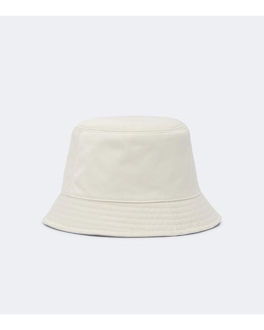 Moncler White Logo Bucket Hat