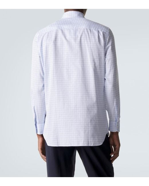 Dunhill Blue Checked Cotton Shirt for men