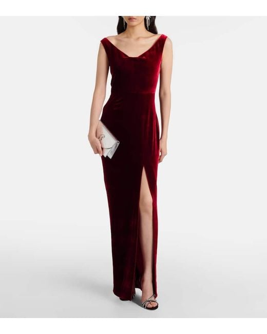 Roland Mouret Red Velvet Gown