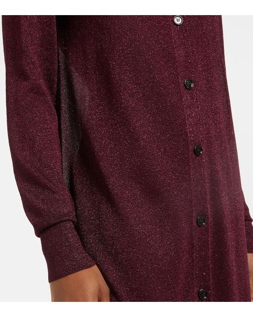 Ferragamo Purple Lame Cardigan