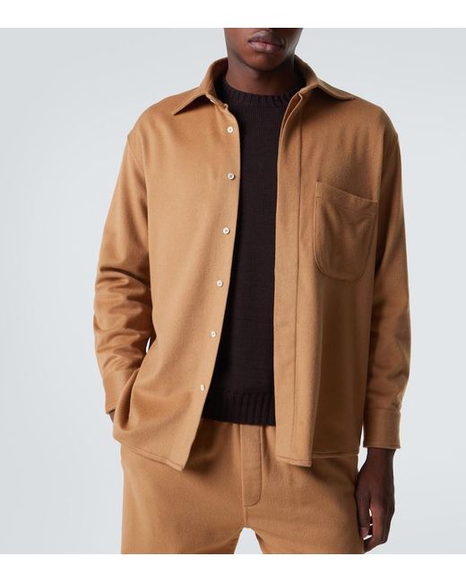 Saman Amel Brown Cashmere Overshirt for men