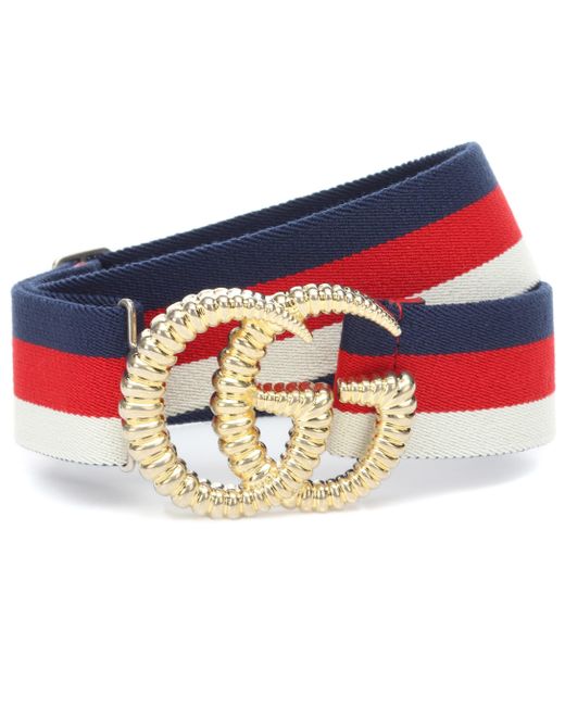 gucci blue and red stripe belt