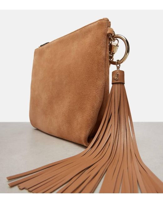 Jimmy Choo Brown Clutch Callie Aus Veloursleder
