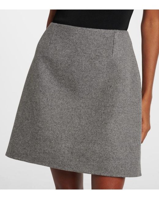 Carolina Herrera Gray Melange Virgin Wool Miniskirt