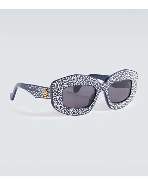 Loewe Gray Crystal-embellished Round Sunglasses for men
