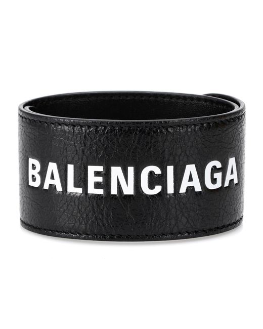 Balenciaga Leder Lederarmband mit Logo-Prägung in Schwarz | Lyst CH