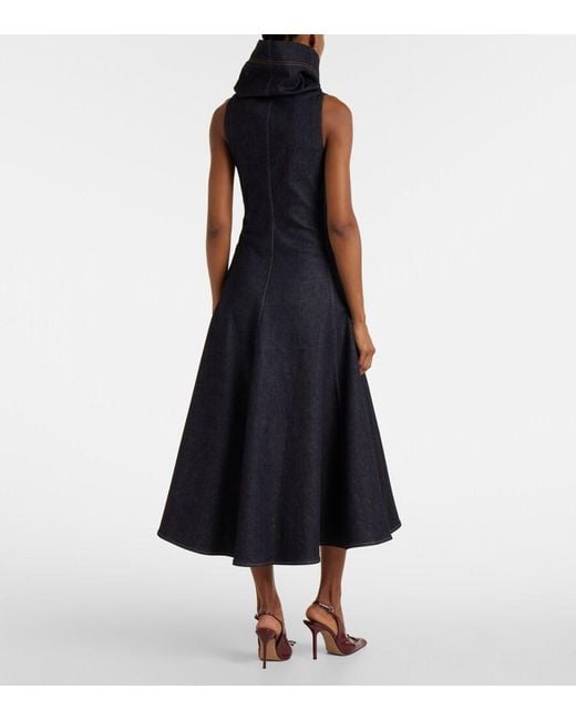 Jacquemus Blue La Triangle De-Nîmes Panelled Midi Dress