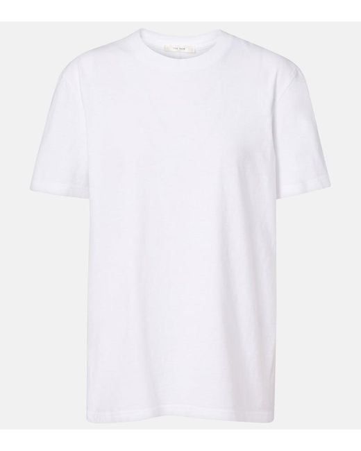 The Row White Serata Cotton Jersey T-Shirt