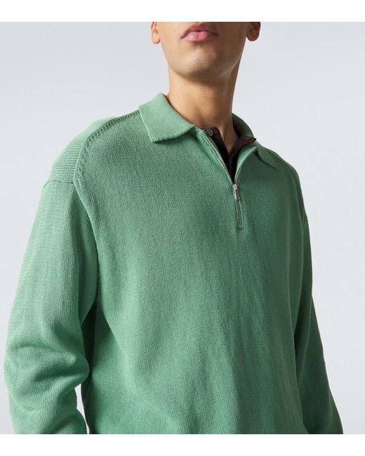 Studio Nicholson Green Heddy Half-Zip Sweater for men