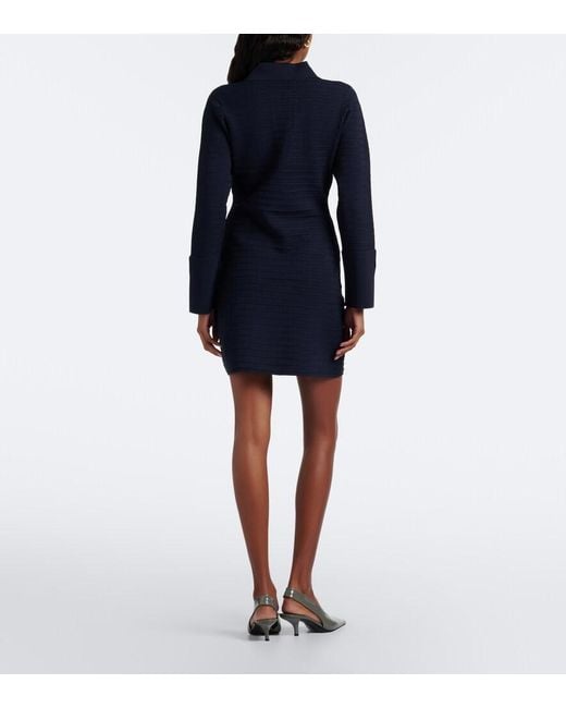 Veronica Beard Blue Celena Knitted Polo Dress