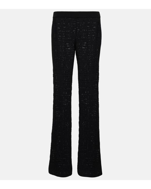 Givenchy Black 4g Jacquard Flared Pants