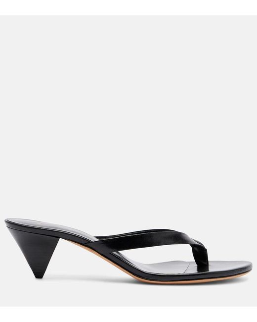 Jude Gray Rooty Leather Thong Sandals