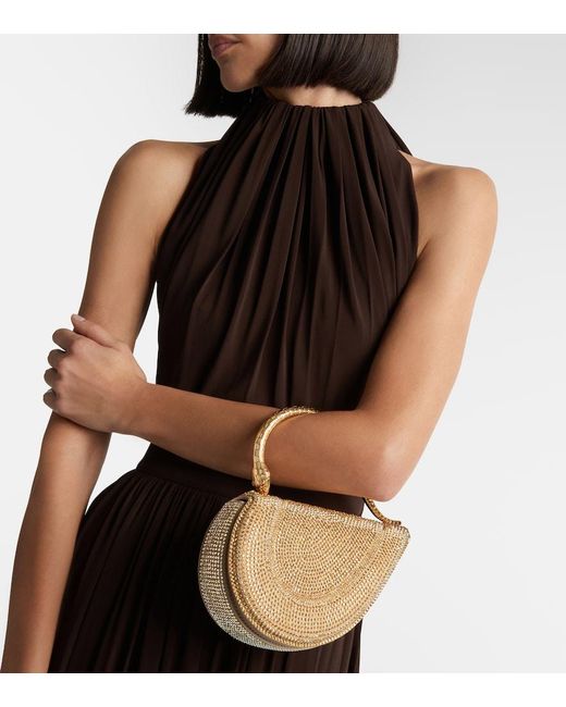 BVLGARI Metallic Serpentine Small Embellished Top-Handle Bag