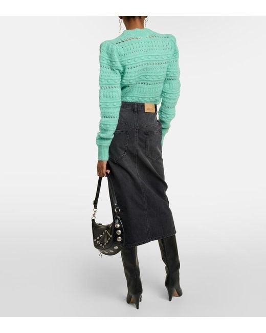 Isabel Marant Black Vandy Denim Midi Skirt