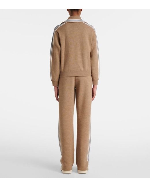 Fusalp Brown Benada Striped Wool-Blend Jacket