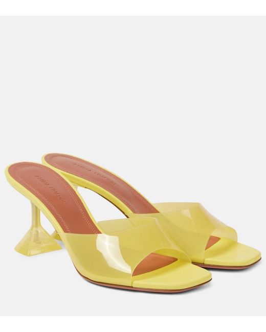 AMINA MUADDI Yellow Lupita Glass 70 Pvc Mules