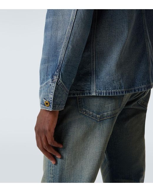 RRL Blue Stockton Corduroy-Trimmed Denim Jacket for men