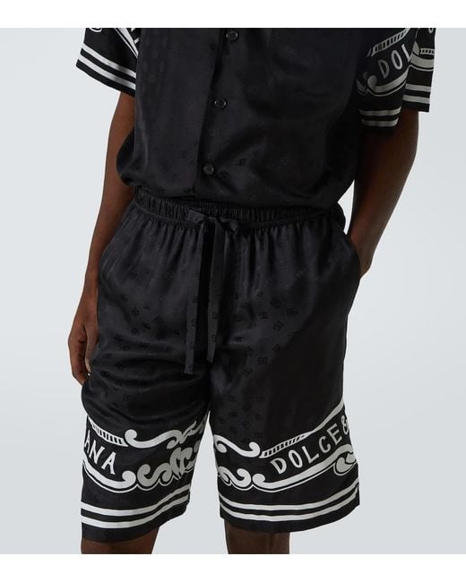 Dolce & Gabbana Black Silk Shorts for men