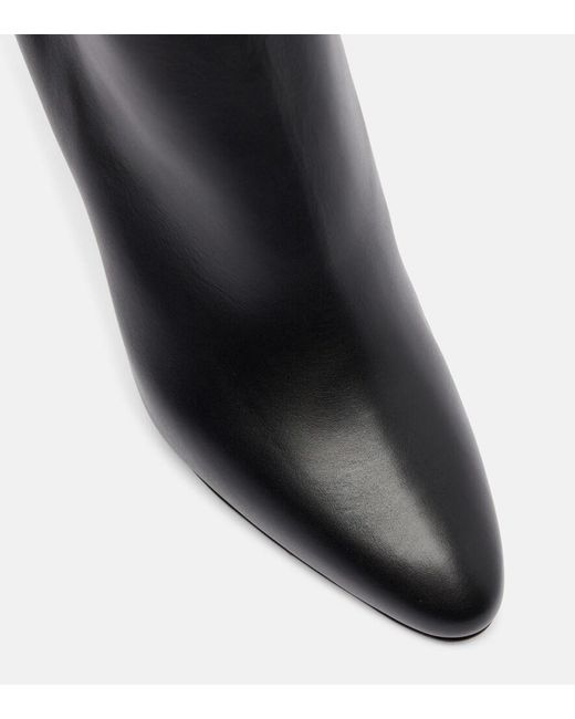 Manolo Blahnik Black Insopo Leather Ankle Boots