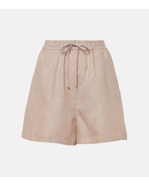 Loro Piana Natural Perth Linen Shorts