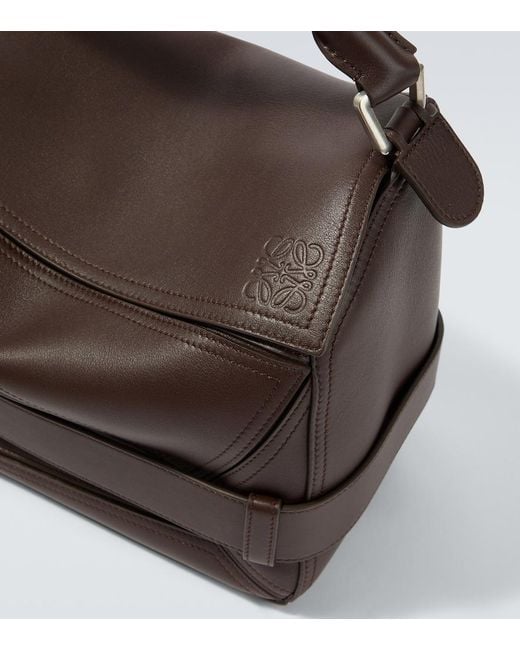 Loewe Black Puzzle Biker Large Leather Shoulder Bag for men
