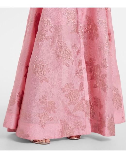 Rebecca Vallance Pink Benette Belted Brocade Shirt Dress