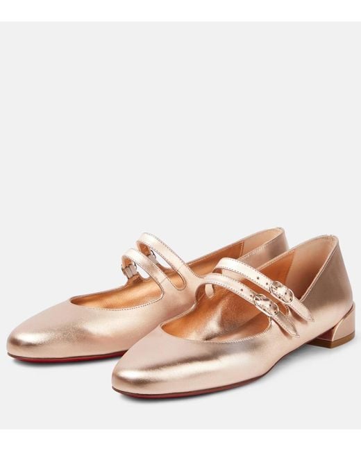 Christian Louboutin Pink Sweet Jane Leather Mary Jane Shoes