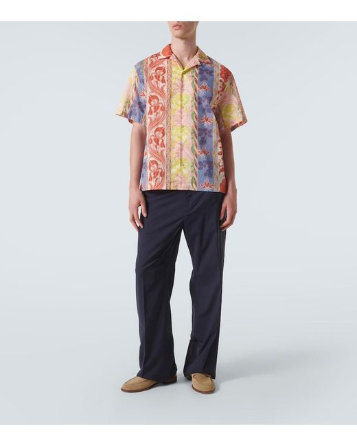 Etro Multicolor Printed Cotton Bowling Shirt for men
