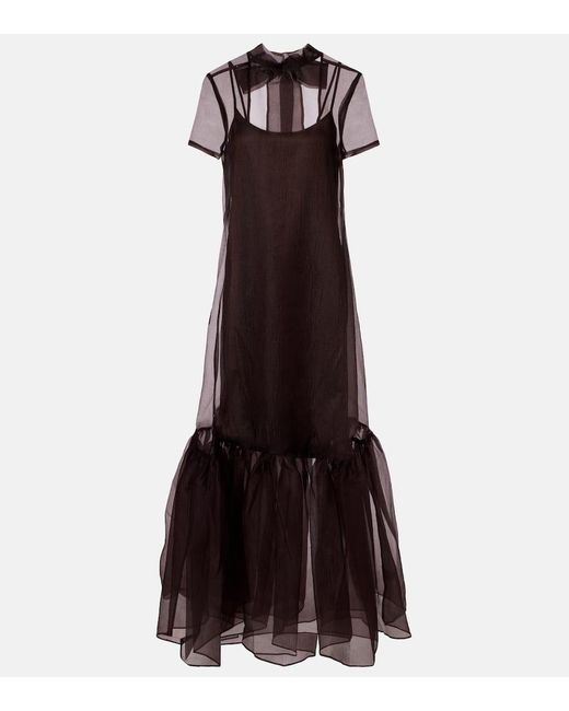 Staud Brown Maxikleid Calluna Aus Organza