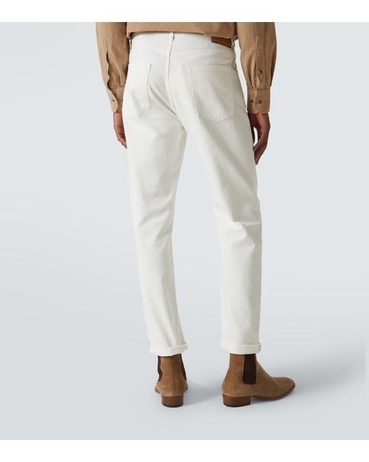 Brunello Cucinelli White High-Rise Slim Jeans for men