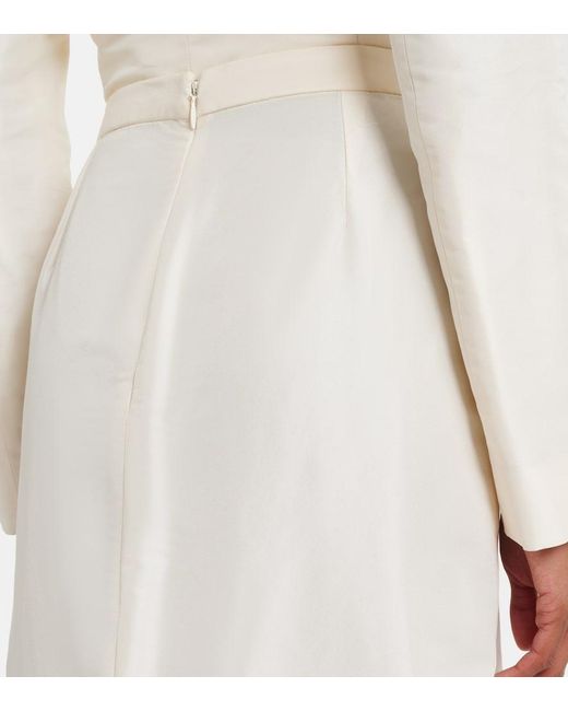 Gucci White Silk Faille Maxi Skirt