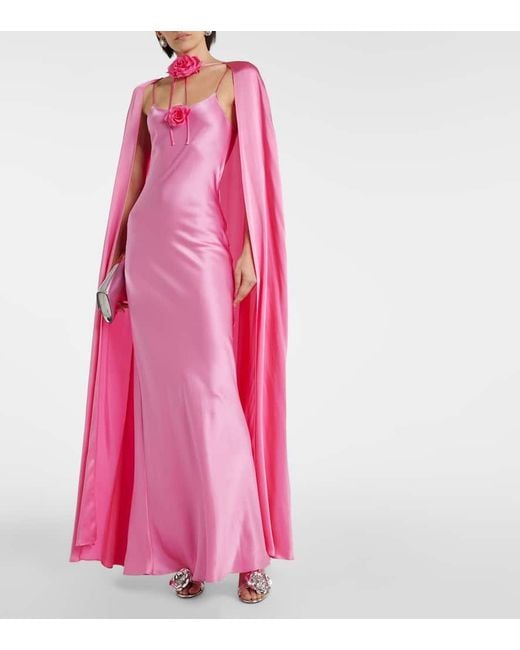 Rodarte Pink Caped Silk Gown