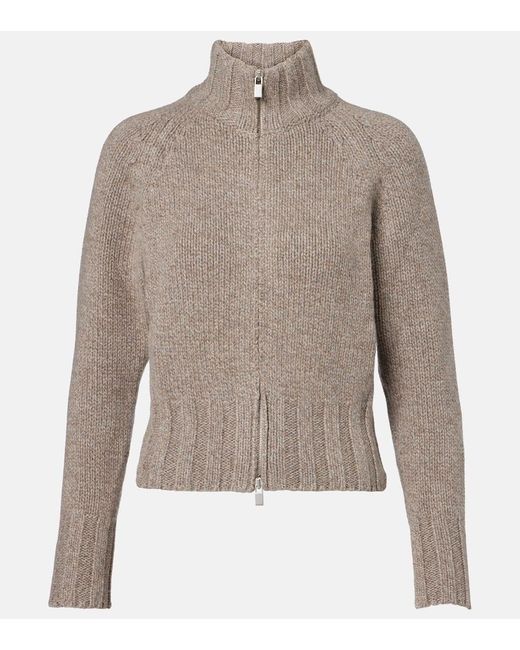 Magda Butrym Gray Zip-Up Cashmere Sweater