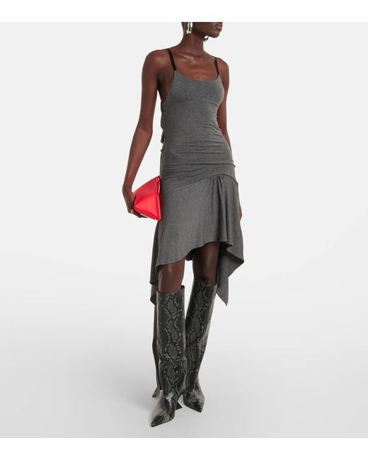 Abito Corto Asimmetrico di The Attico in Gray