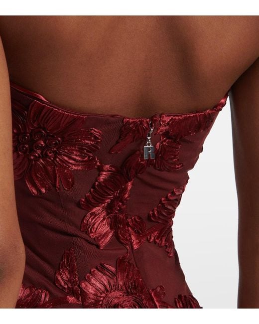 ROTATE BIRGER CHRISTENSEN Floral Embroidered Mesh Maxi Dress