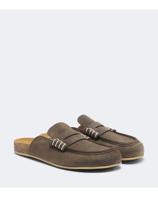 J.W. Anderson Brown Stitch Suede Mules