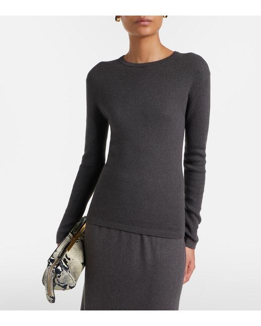 Lisa Yang Gray Vivian Cotton And Cashmere Sweater
