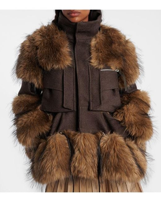 Sacai Brown Wool Blouson