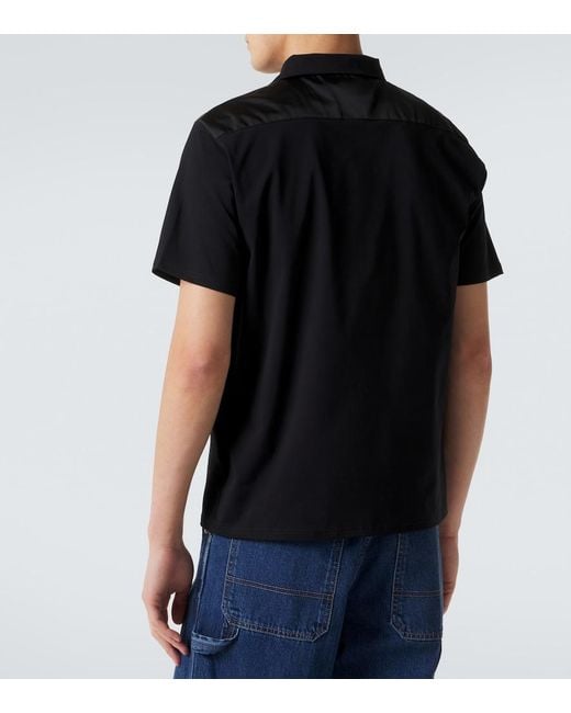 Prada Black Re-Nylon-Trimmed Cotton-Blend Polo Shirt for men