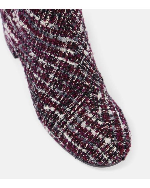 Gianvito Rossi Purple 45 Boucle Ankle Boots