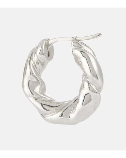 Loewe Metallic Twisted Sterling Hoop Earrings