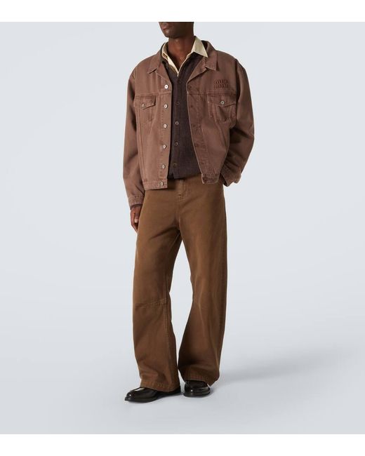 Miu Miu Brown Logo Denim Jacket for men