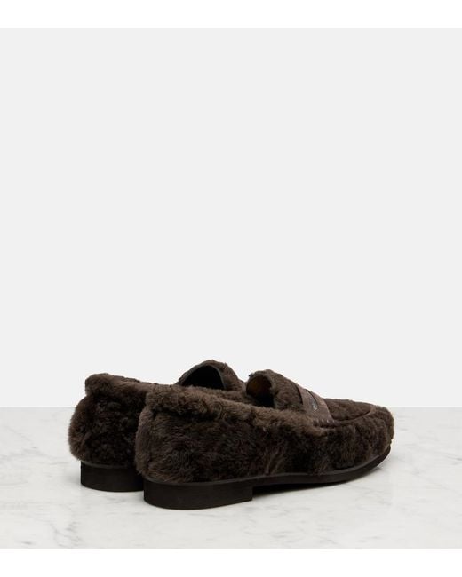 Brunello Cucinelli Brown Monili Shearling Loafers